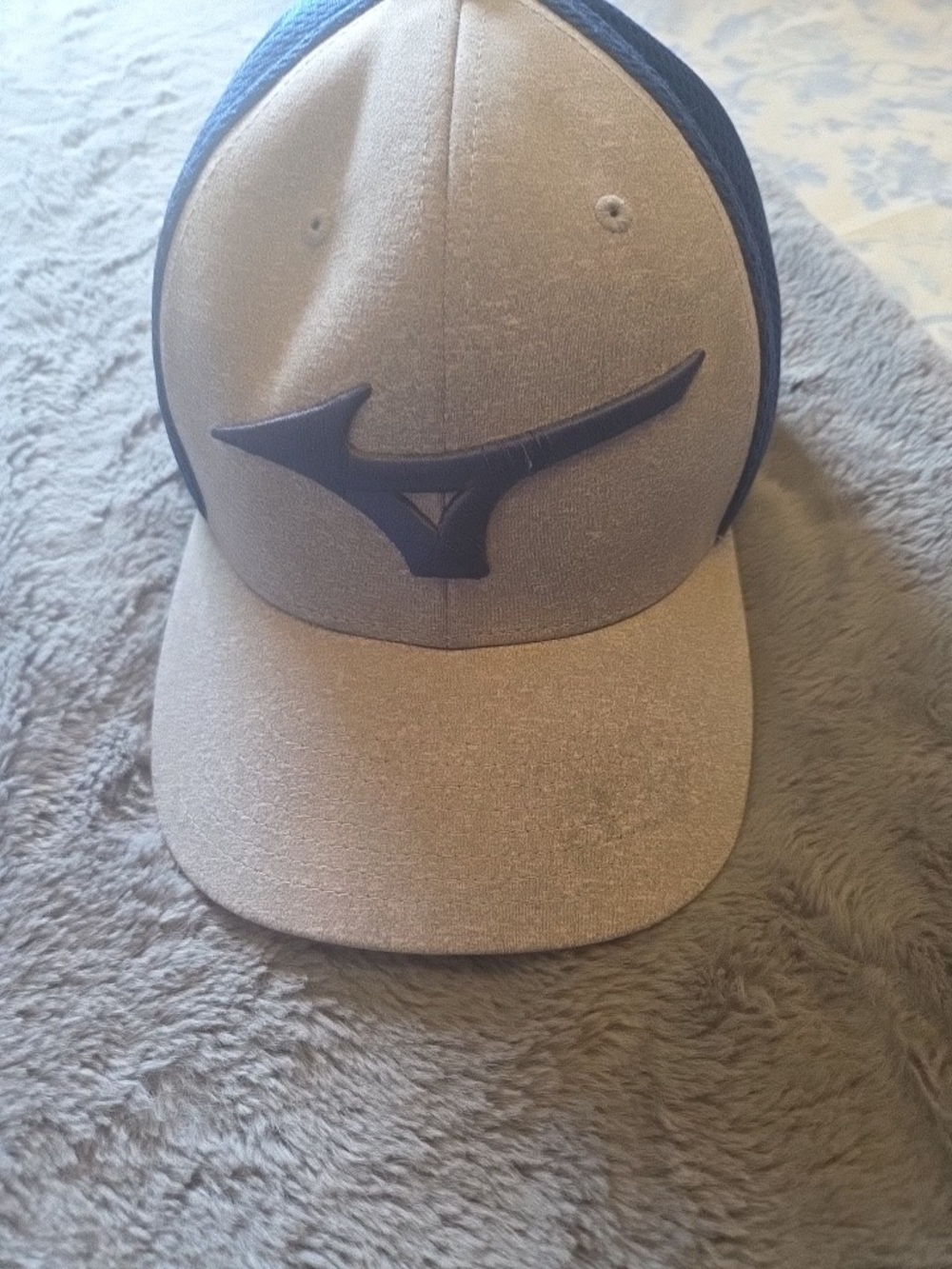 Mizuno Tour Grey & Blue Golf Hat Flexfit Delta Meshback Fits All